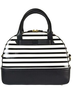 KATE SPADE ♠️ New York 🖤Porter🖤 CHELSEA PARK PATENT STRIPE SATCHEL BAG 🌟EUC🌟